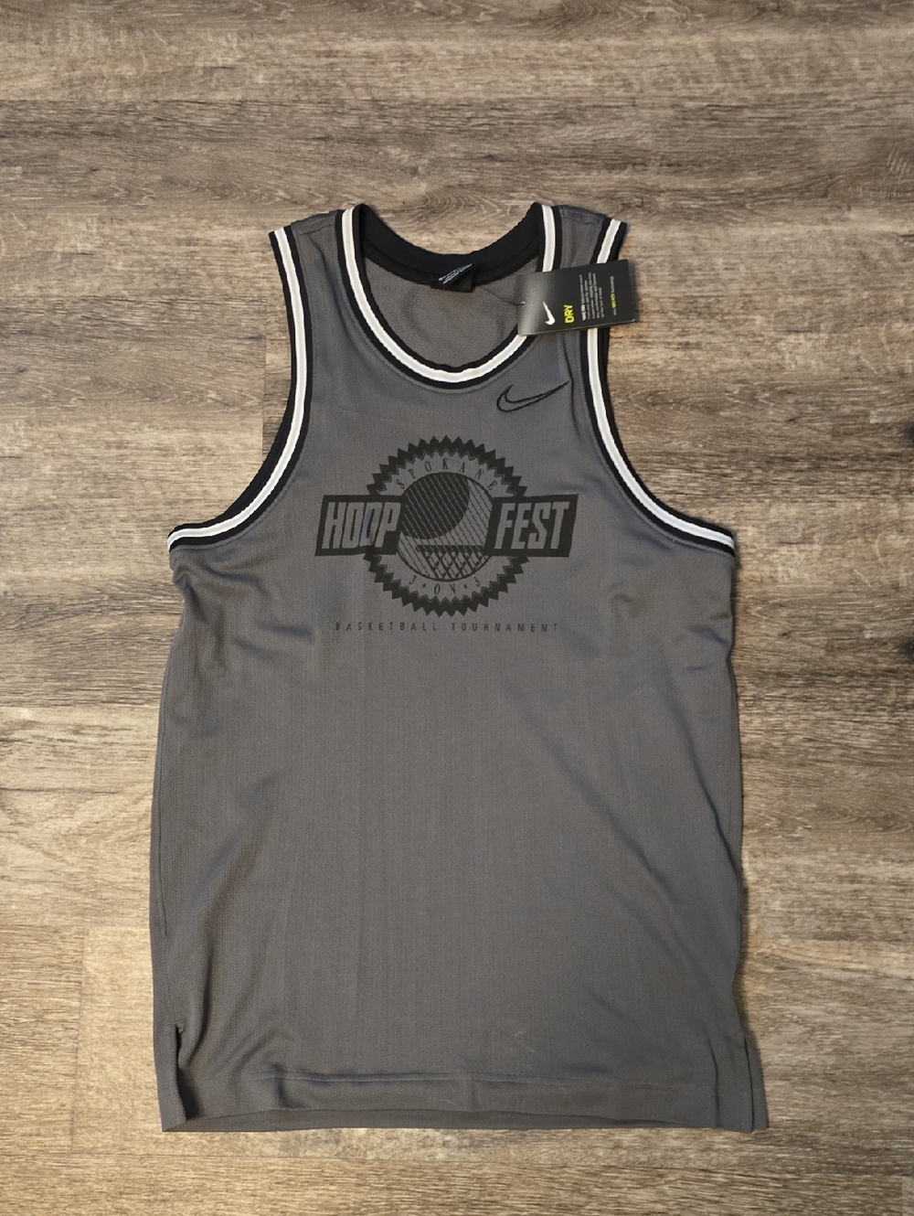 Nike Gray & Black Hoop Fest Men's Basketball Jersey